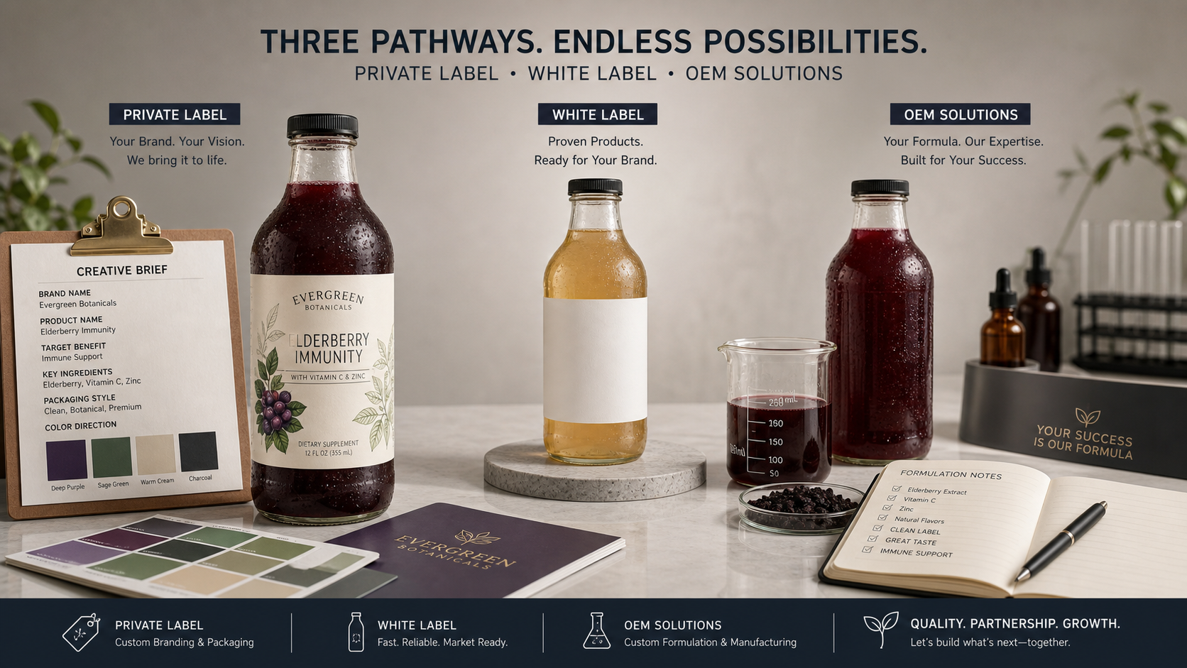 Private Label, White Label and OEM Beverages Compared