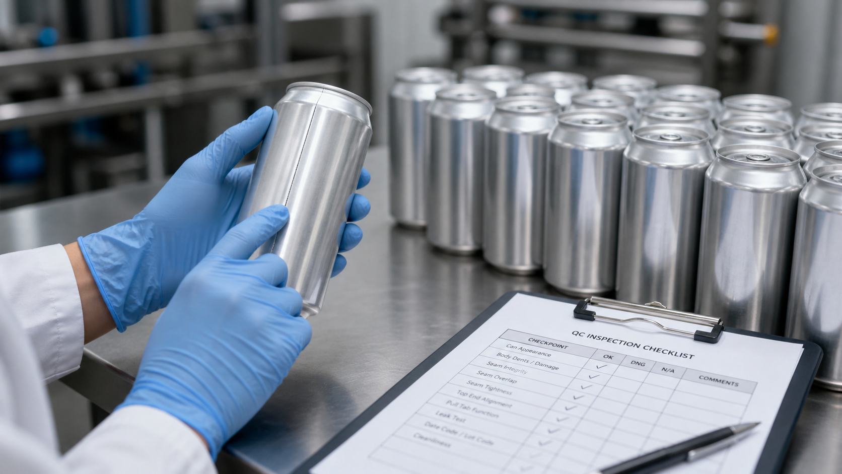 Quality inspection of canned drinks before export to the United States
