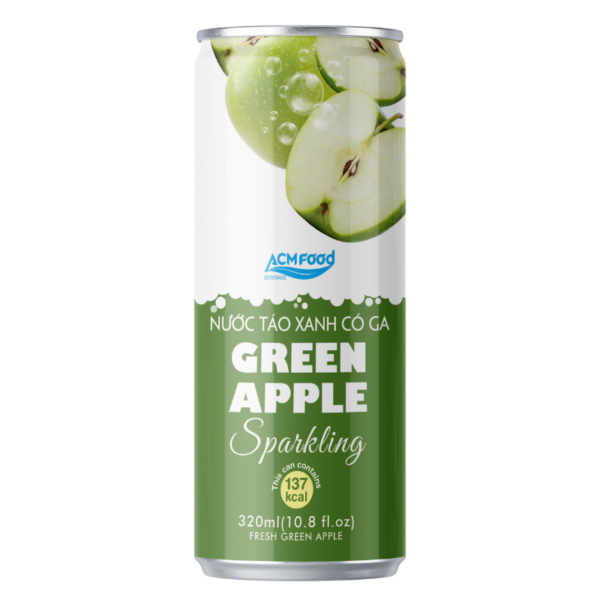 320ml ACM Green Apple Sparkling Drink Sleek Can
