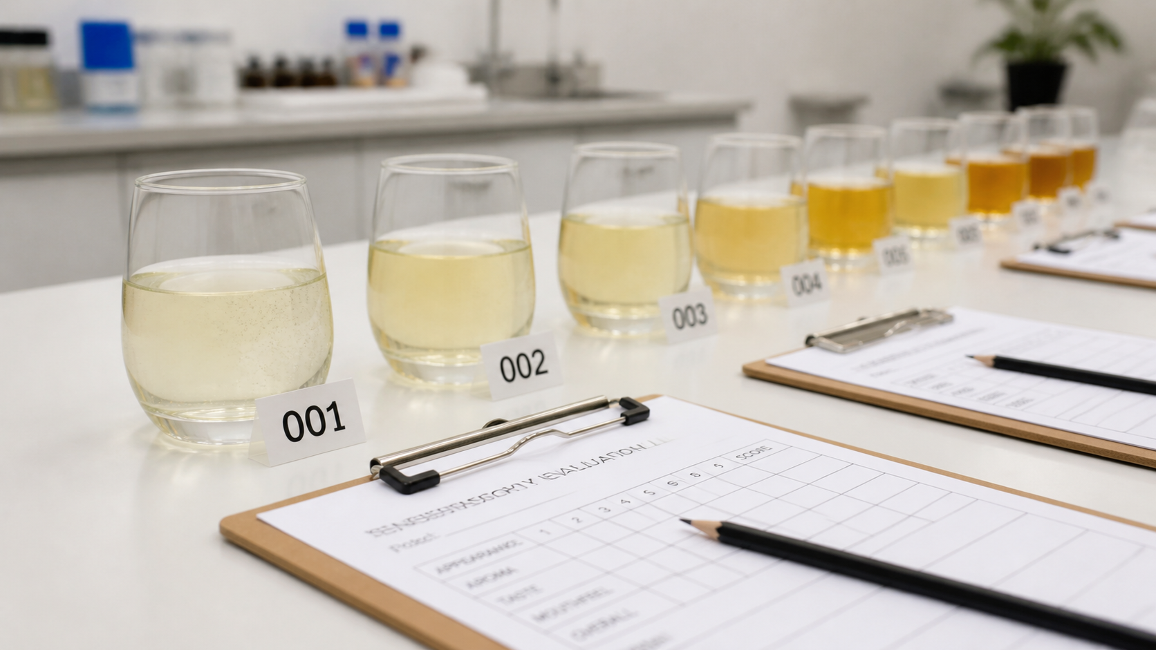 Sensory tasting of beverage sweetener blends with score sheets