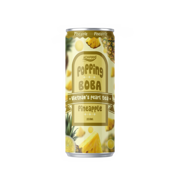 250ml ACM Pineapple Bubble Tea with Popping Boba