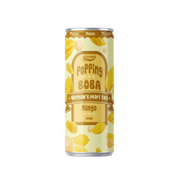 250ml ACM Mango Bubble Tea with Popping Boba