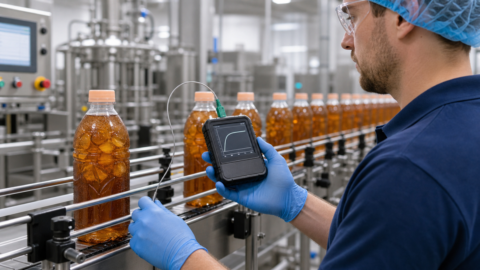 Thermocouple data logging PU value on bottled tea run